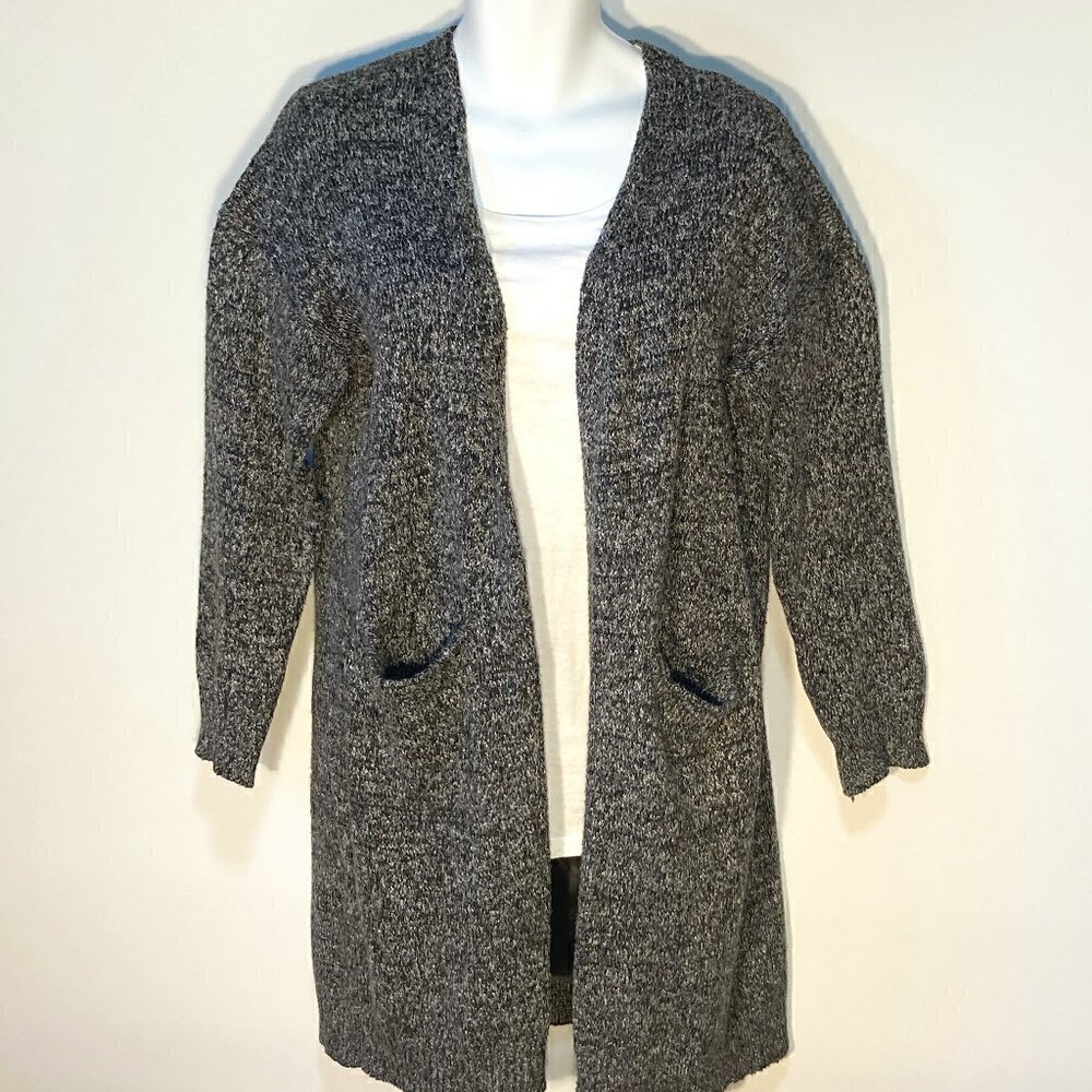 Umgee SZS Heather gray mix oversized slouchy open front cardigan comfy essential